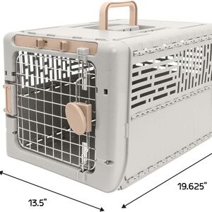 Pet Carrier Sport Pet Collapsible Pet Kennel for Dog/Cat, 19" X-Small Gray/Tan